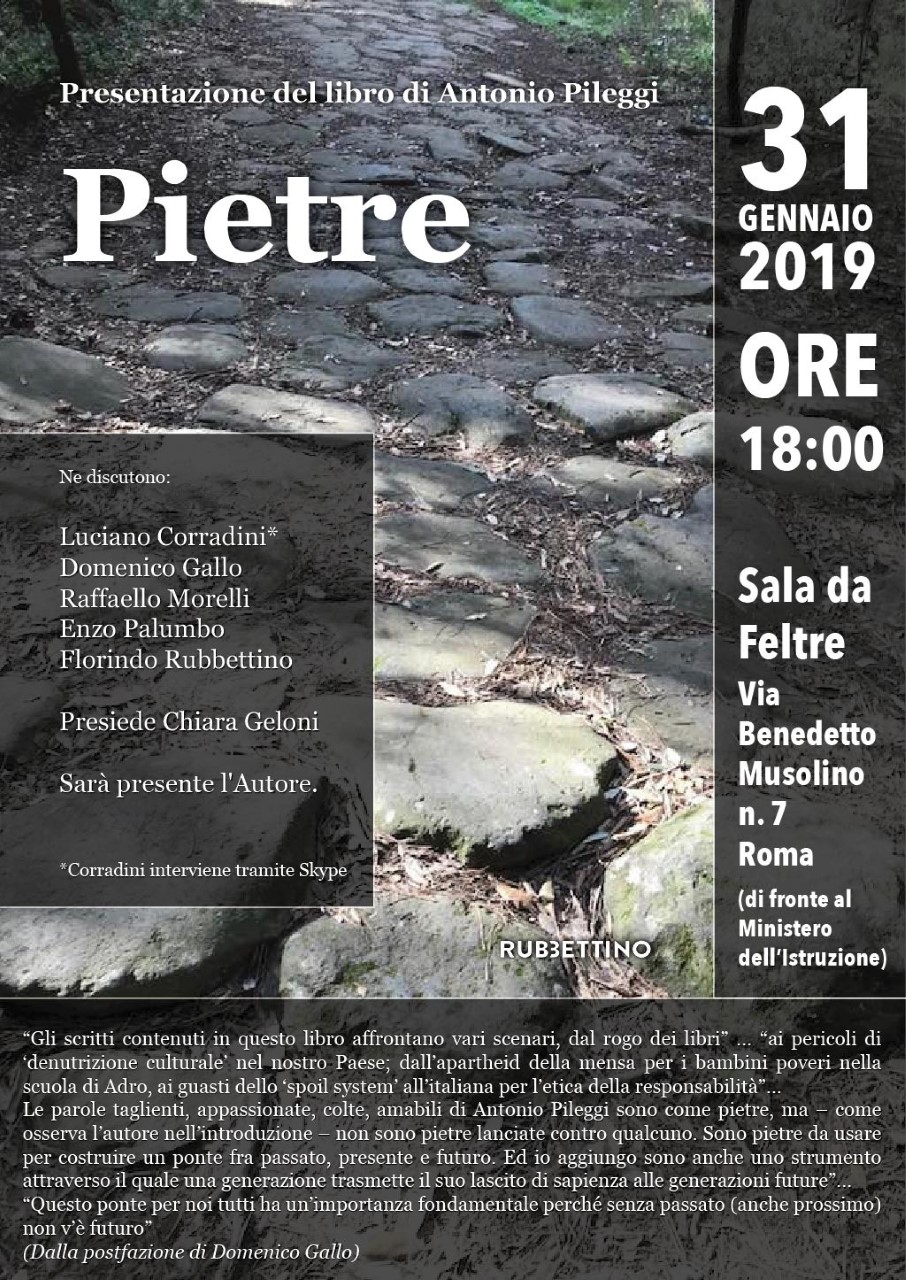Presentazione di Pietre - Roma, 31 Gennaio 2019